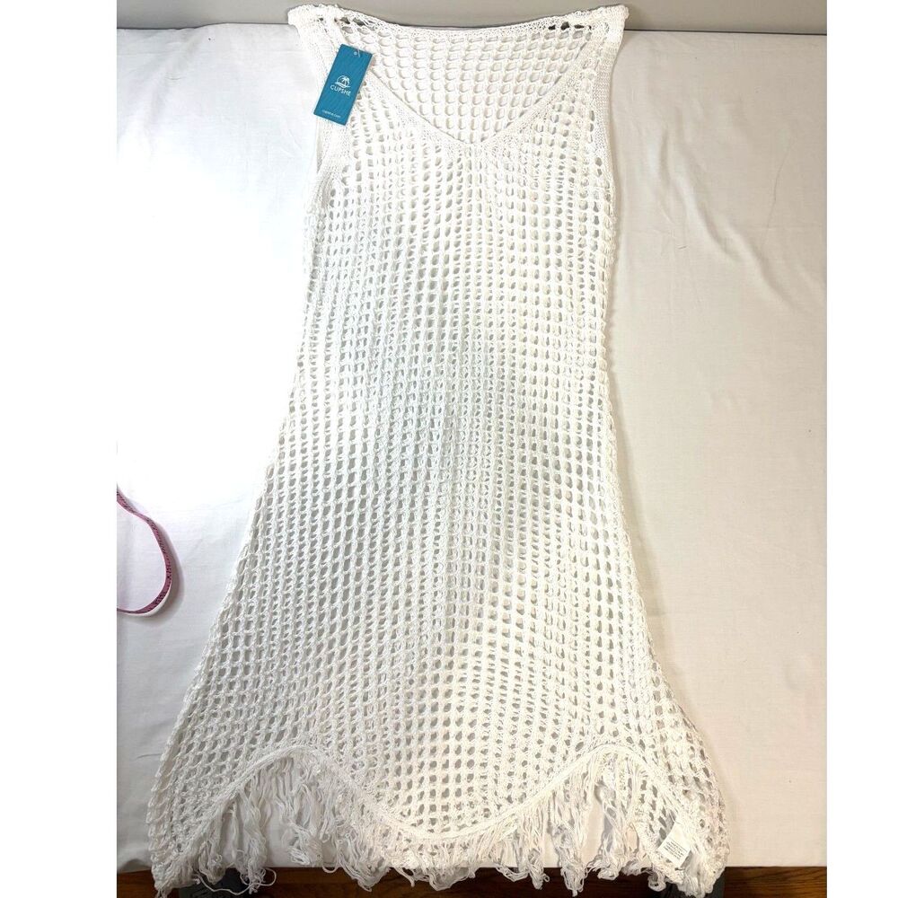Boho Beach Crochet Cover Up Fringe Coastal Resort Swim Dress Cupshe M - Picture 2 of 8